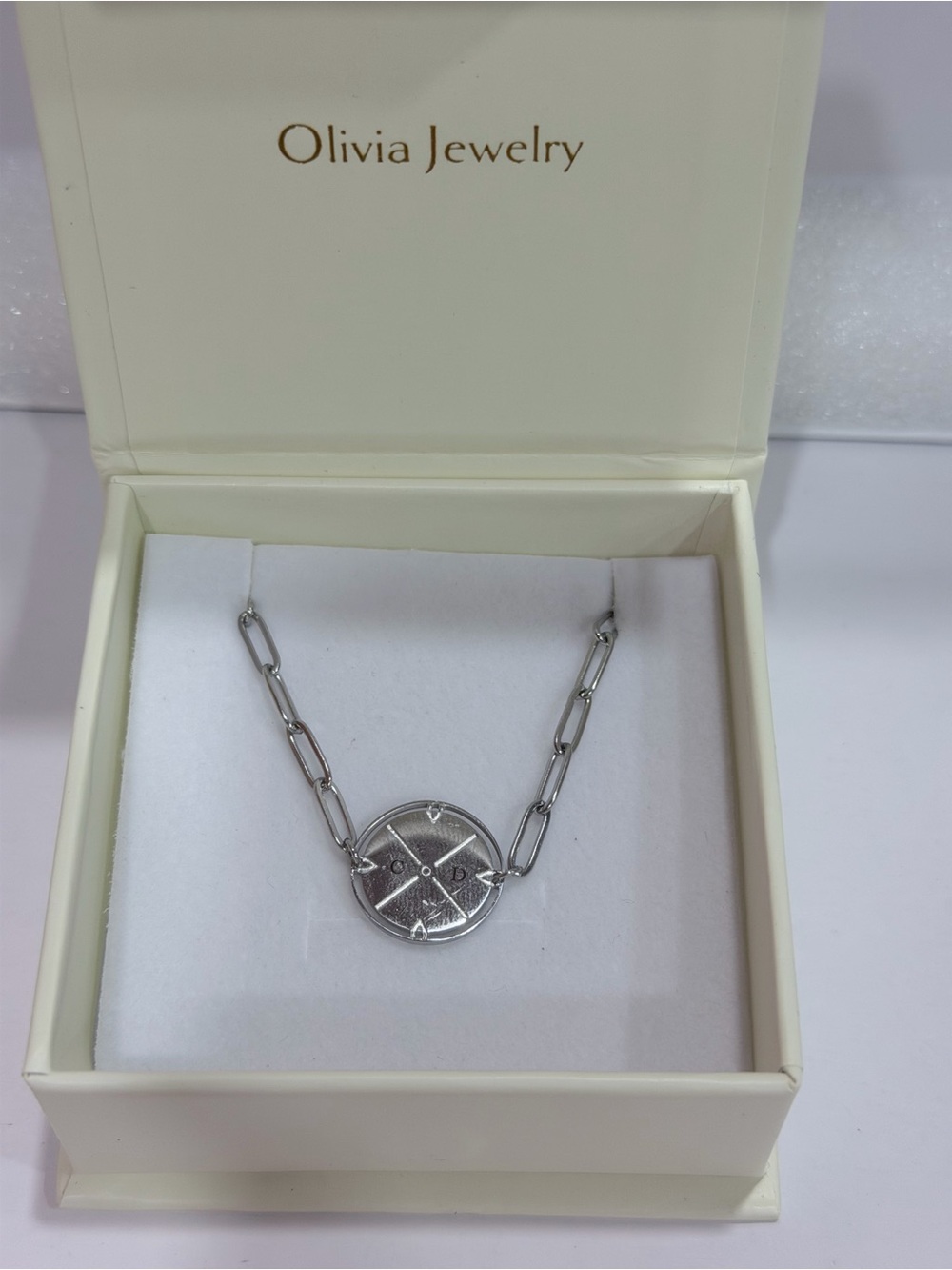 Silver Coin Link Necklace